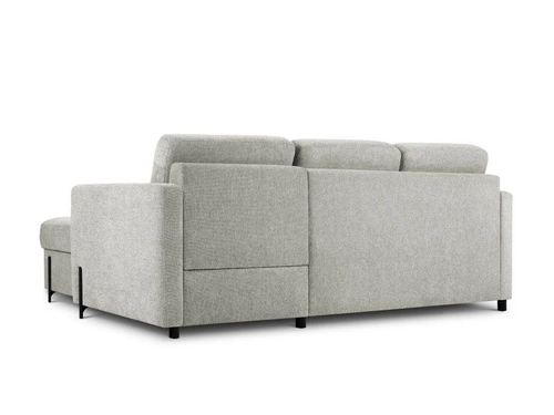 Narożnik z funkcją spania Gabriel Silver Structured Fabric prawostronny