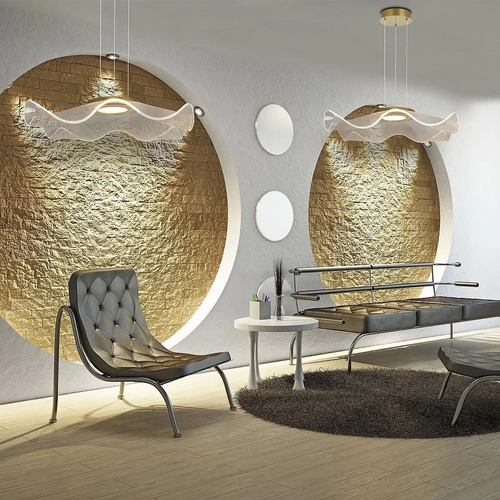 Lampa wisząca Velo no.2 złota LED nowoczesna do salonu i jadalni regulowana 50 cm