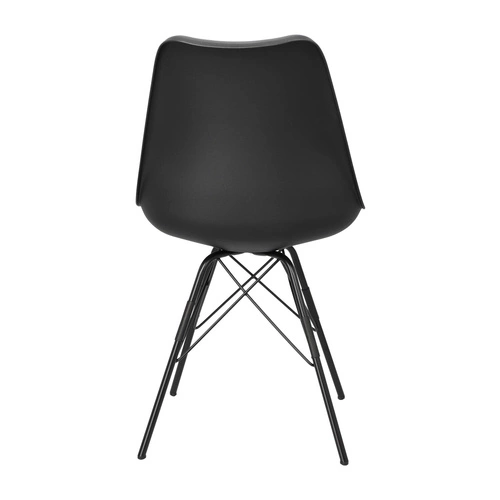 Krzesło do jadalni Eris PP Actona czarne nowoczesne z tworzywa i ekoskóry łatwe czyszczenie