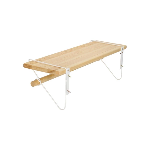 Półka ścienna Bish biała drewniana z drążkiem do przedpokoju skandynawska Intesi 60 cm