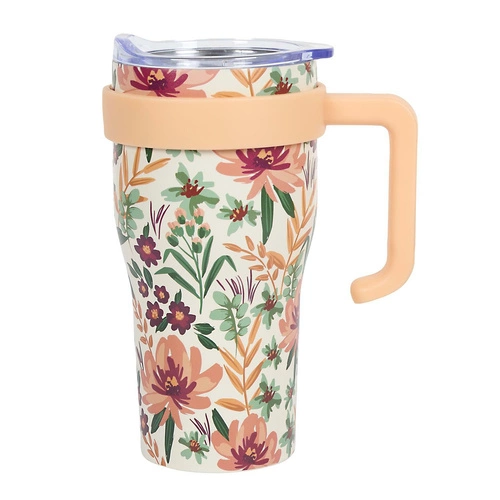 Kubek termiczny Mini Miami Floral         pomarańczowy uchwyt