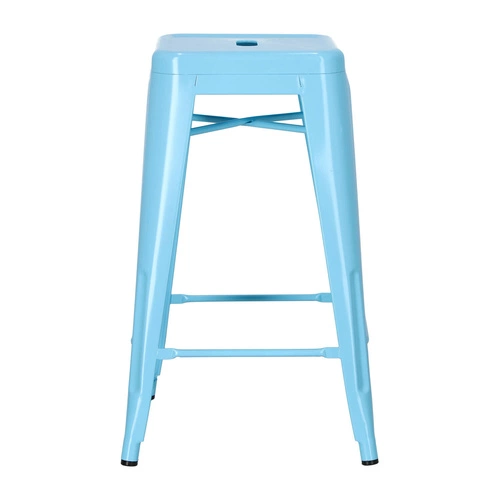 Hoker Paris 66 cm niebieski metalowy industrialny bez oparcia do wyspy kuchennej D2.DESIGN