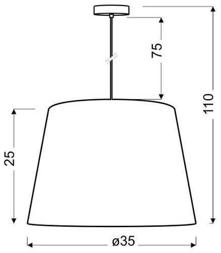 Lampa wisząca Americano 2 35 1x60W E27 (abażur 77-32294 z zawiesiem 85-10523)