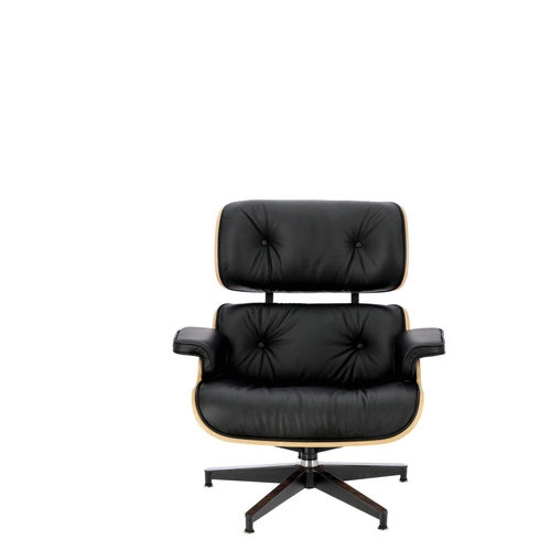 Fotel do salonu Vip D2.DESIGN czarny skórzany nowoczesny obrotowy glamour z podłokietnikami