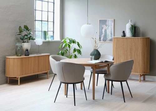 Stół okrągły rozkładany Carno 120 cm do jadalni dąb naturalny