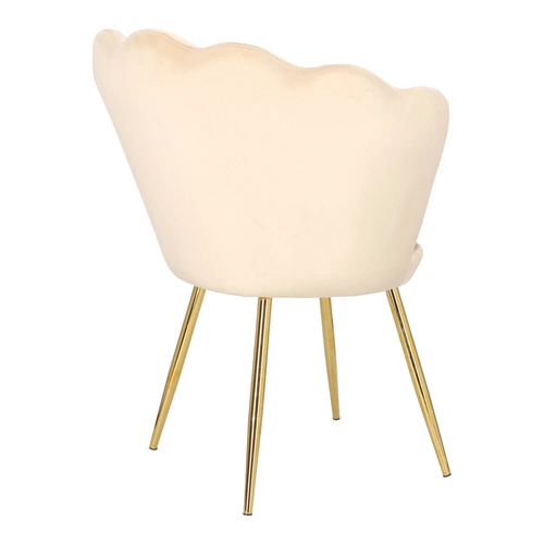 Krzesło tapicerowane welurowe Florencja Intesi beżowe glamour z podłokietnikami do jadalni