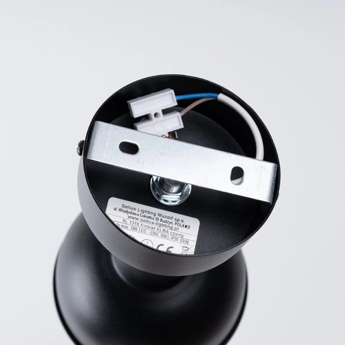 Kinkiet ścienny ELBA czarny metalowy loftowy do salonu i sypialni SOLLUX LIGHTING