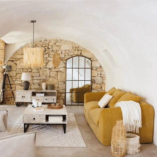 Wysoki wazon dekoracyjny boho Sieste a Lourmarin rattanowy do salonu Atmosphera 55cm