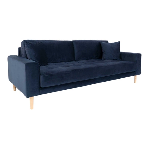 Sofa Lido 3 granatowa/ nogi naturalne