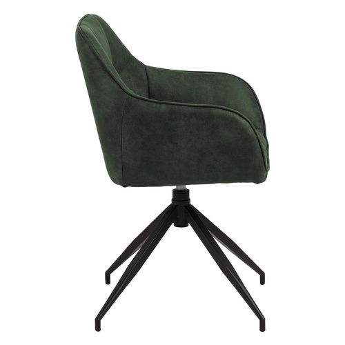 Krzesło tapicerowane Brenda Actona oliwkowe obrotowe z podłokietnikami do jadalni nowoczesne