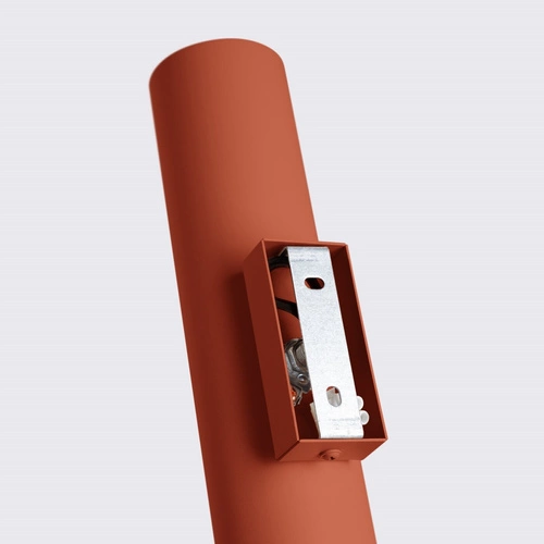 Kinkiet ścienny Lagos 2 loftowy czerwony stalowy do salonu i sypialni świeci w dół