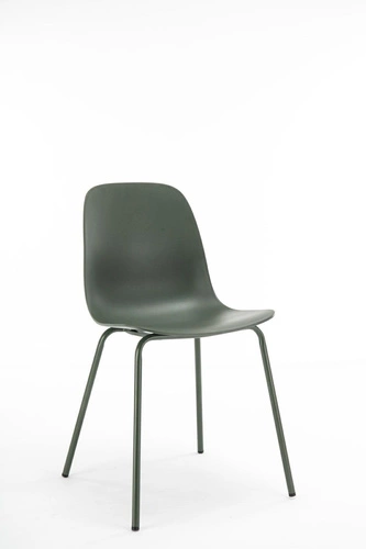 Krzesło do jadalni Whitby oliwkowe nowoczesne z tworzywa na metalowych nogach