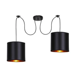 Lampa wisząca Candida p czarny 2x40W E27 abażur czarny