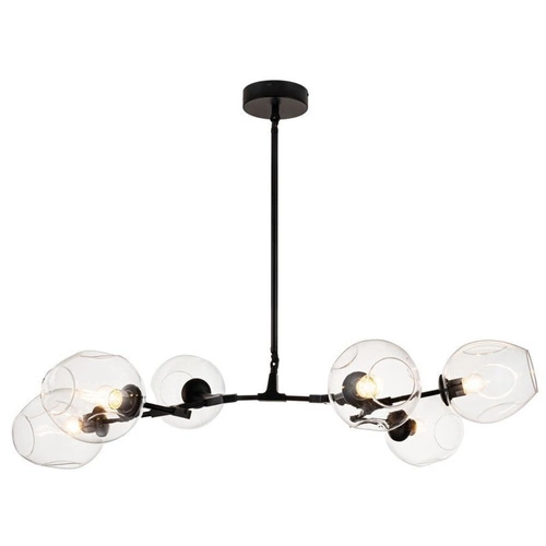 Lampa wisząca MODERN ORCHID-6 czarna szklana do salonu 130 cm regulowana