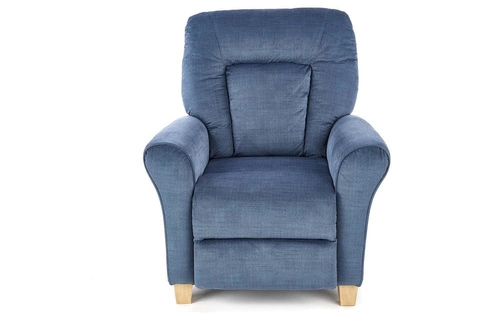 Fotel rozkładany do salonu Darb niebieski nowoczesny tapicerowany relaksacyjny Intesi