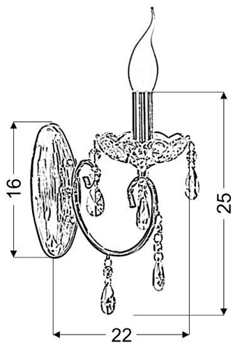 Kinkiet ścienny Aurora chrom kryształowy w stylu ludwikowskim do salonu i jadalni CANDELLUX