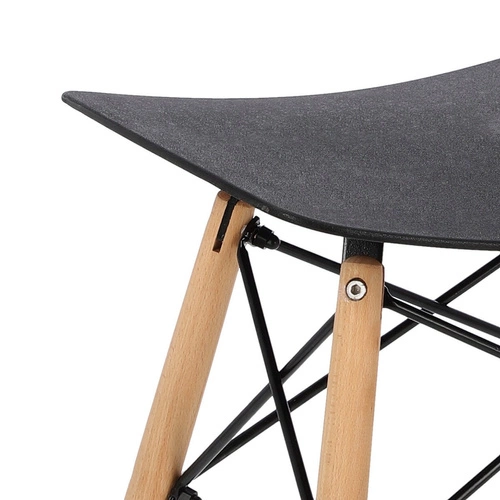 Stołek do przedpokoju Pixel Simplet czarny nowoczesny z drewnianymi nogami Intesi