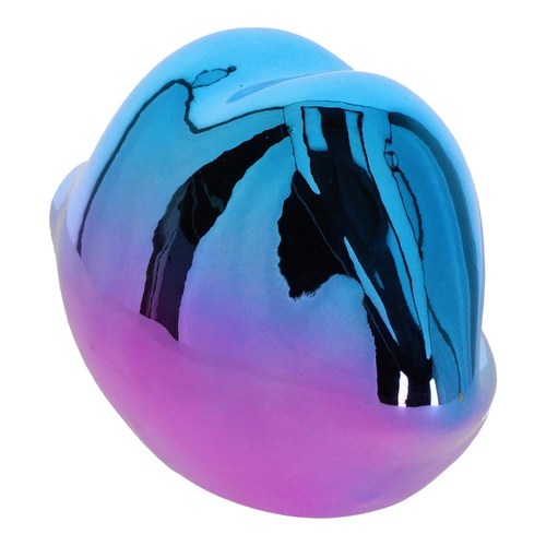 Figurka dekoracyjna usta Intesi ceramiczna opalizująca niebieska do salonu lub na prezent