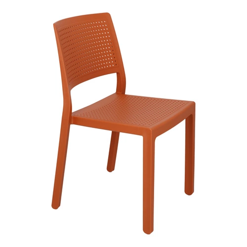Krzesło ogrodowe Emi pomarańczowe z tworzywa sztaplowane nowoczesne SCAB Design łatwe czyszczenie