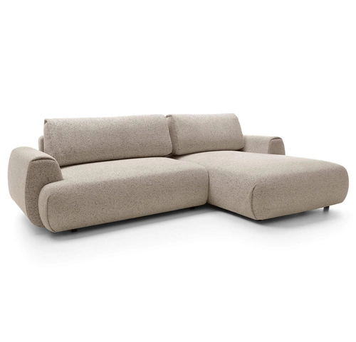 Narożnik z funkcją spania prawy Ljung nowoczesny beżowy z pojemnikiem do salonu Intesi