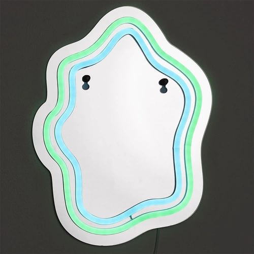 Lustro LED Intesi nieregularne z neonowym oświetleniem do łazienki i toaletki 22,5 cm