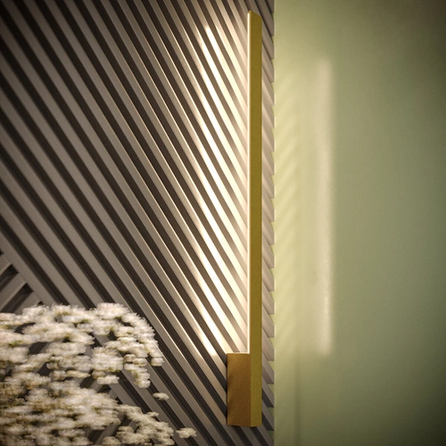 Nowoczesny kinkiet ścienny LED LAHTI L złoty do salonu i sypialni 90 cm aluminium Thoro