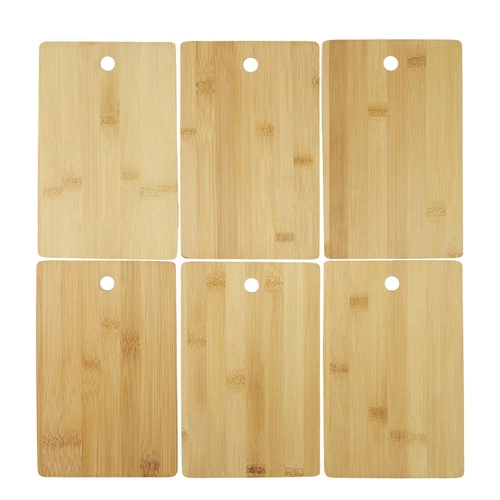 Zestaw 6 bambusowych desek do krojenia Intesi na stojaku do kuchni prostokątnych