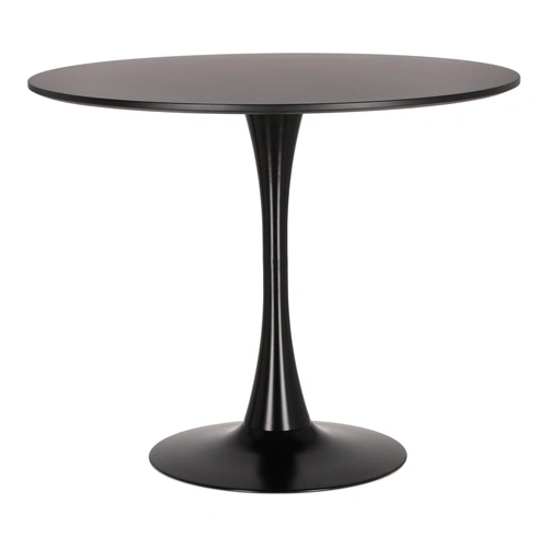 Stół okrągły 90 cm Simplet Skinny Black czarny nowoczesny do jadalni i kuchni na jednej nodze