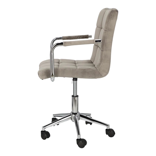 Fotel biurowy ergonomiczny Cosmo Arm szary welurowy obrotowy z podłokietnikami do biura