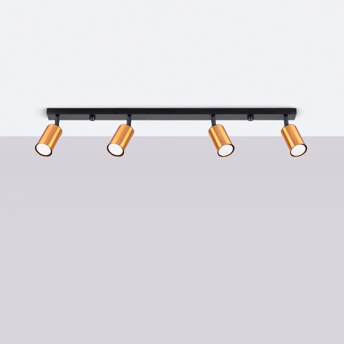 Plafon sufitowy WINX 4L czarny miedź nowoczesny do salonu i sypialni SOLLUX LIGHTING