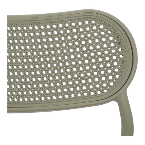 Krzesło ogrodowe Bilto Intesi zielone z polipropylenu, łatwe czyszczenie, sztaplowane, boho