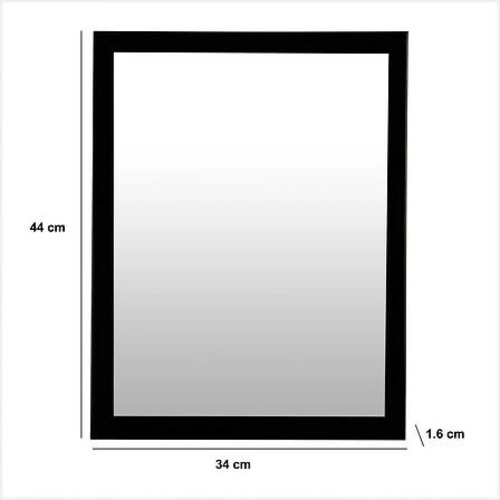 Lustro prostokątne First w czarnej ramie do przedpokoju nowoczesne na ścianę 34x44 cm