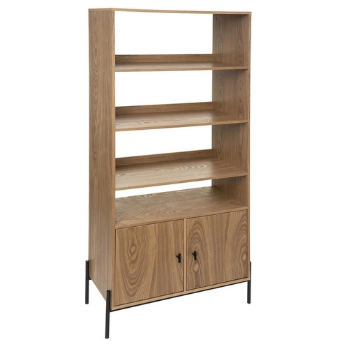 Simon nowoczesny regał na książki do salonu i sypialni holenderski fornir jesionowy Atmosphera