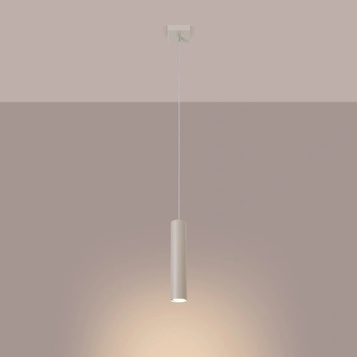 Lampa wisząca loftowa Lagos beżowa regulowana do salonu i kuchni sufitowa 1-punktowa