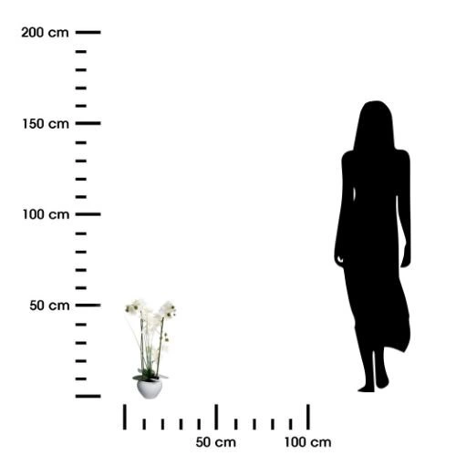 Sztuczna orchidea Atmosphera w białej doniczce 53 cm nowoczesny kwiat do salonu