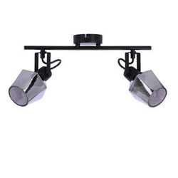 Lampa sufitowa Randi listwa czarny matowy 2x15W E14 klosz dymiony