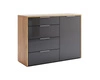 Komoda z szufladami Lana 120 cm dąb craft szary nowoczesna do salonu Intesi