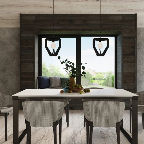 Lampa wisząca Tres czarna nowoczesna do salonu kuchni lub nad wyspę metalowa 33 cm