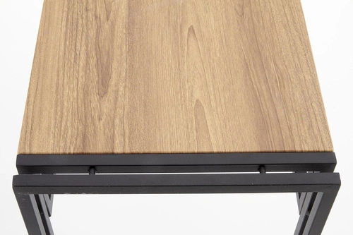 Indar industrialny stolik konsolowy do przedpokoju nowoczesny dąb złoty czarny 90 cm Intesi