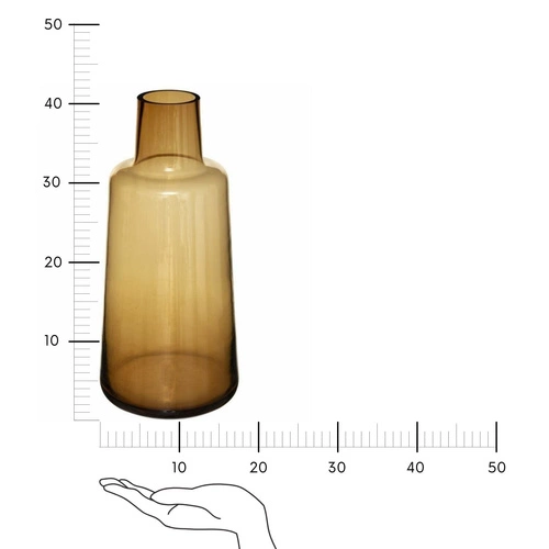Wazon szklany Solid bursztynowy wysoki dekoracyjny na kwiaty do salonu Atmosphera