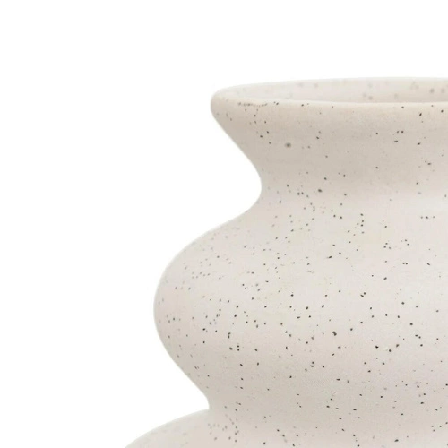 Wazon ceramiczny Olme 20 cm biały dekoracyjny na kwiaty do salonu Atmosphera