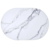 Dywanik łazienkowy Marble Intesi owalny biały marmur ultra chłonny mikrofibra 40x60 cm