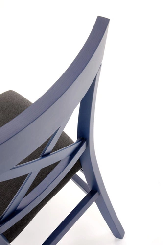 Krzesło do jadalni Tutti granatowe drewniane nowoczesne tapicerowane Intesi