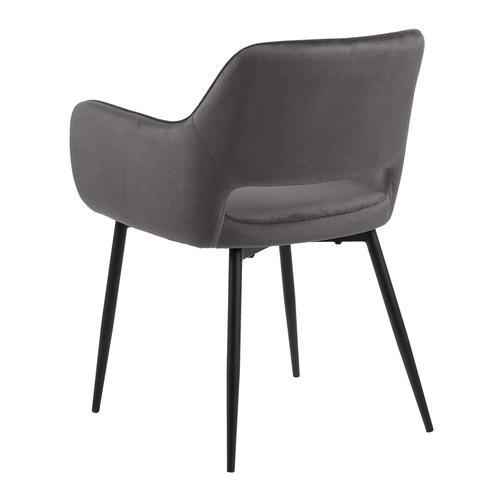 Krzesło do jadalni Ranja Actona tapicerowane szare z podłokietnikami nowoczesne glamour