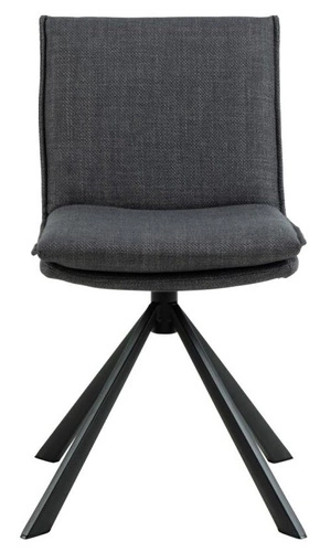 Krzesło do jadalni Flynn Actona tapicerowane szare ciemne obrotowe nowoczesne loftowe