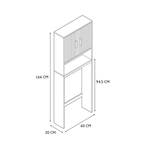 Szafka łazienkowa stojąca nad sedes Klaus dąb sonoma ryflowana skandynawska Intesi 60 cm