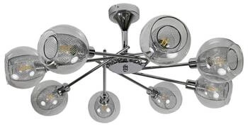Lampa wisząca Ozzo 8x40W E14 chrom klosz  bezbarwny