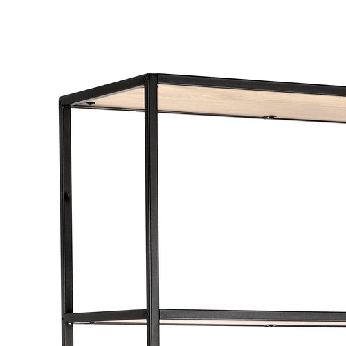 Regał na książki Oxford IV nowoczesny loftowy do salonu 77 cm dąb i czarny metal Intesi