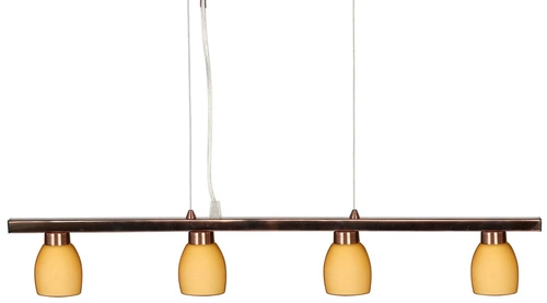 Nowoczesna lampa wisząca Dakota 4-punktowa szklana miedziana do salonu i jadalni