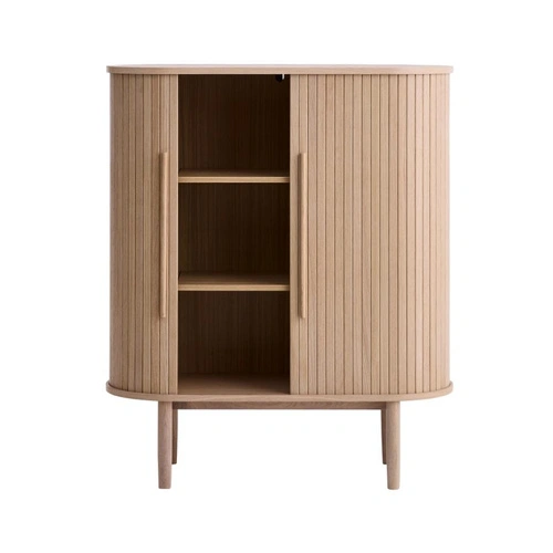 Komoda Meta wysoka 100 cm nowoczesna dębowa na nóżkach do salonu